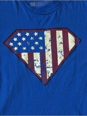 Grunt Style American Flag T Shirt Defend Patriot USA Graphic Blue XL Military